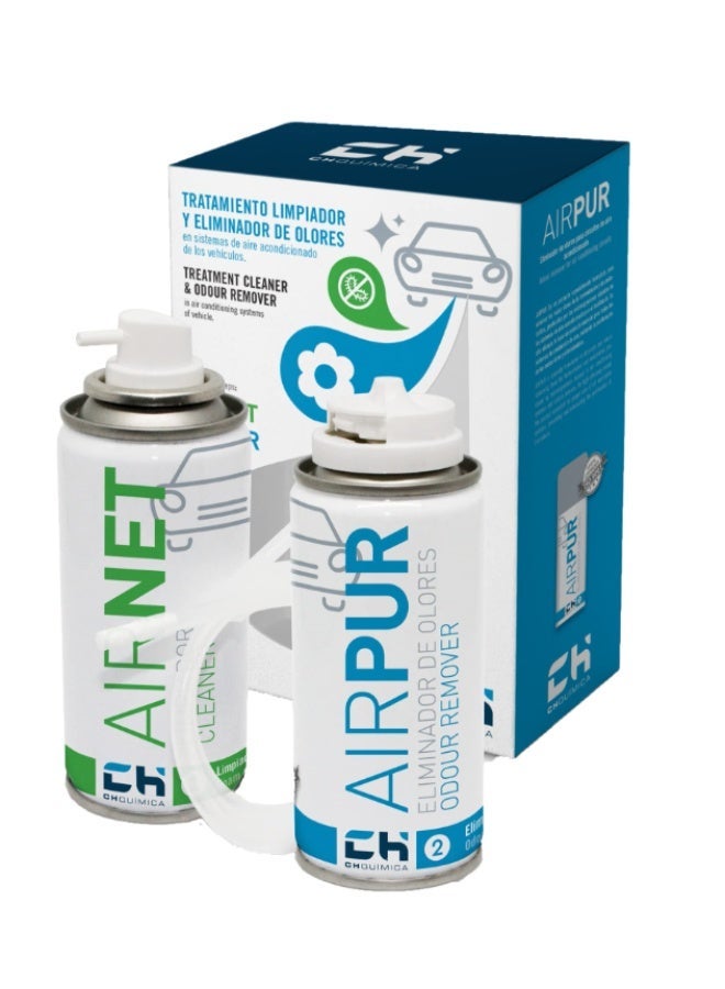 Ch Quimica Car Air Conditioner Cleaner & Cabin Air Freshener Kit Airpur & Airnet Auto 100ml – CH Química - Image 1